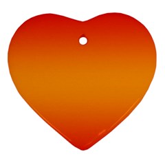 Red Orange Gradient Ombre Colored Ornament (heart) by SpinnyChairDesigns