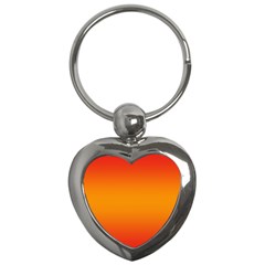 Red Orange Gradient Ombre Colored Key Chain (heart) by SpinnyChairDesigns