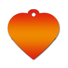 Red Orange Gradient Ombre Colored Dog Tag Heart (two Sides) by SpinnyChairDesigns