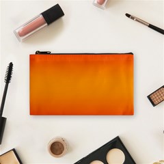 Red Orange Gradient Ombre Colored Cosmetic Bag (small) by SpinnyChairDesigns