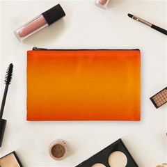 Red Orange Gradient Ombre Colored Cosmetic Bag (medium) by SpinnyChairDesigns