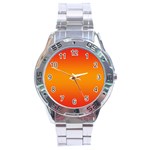 Red Orange Gradient Ombre Colored Stainless Steel Analogue Watch Front