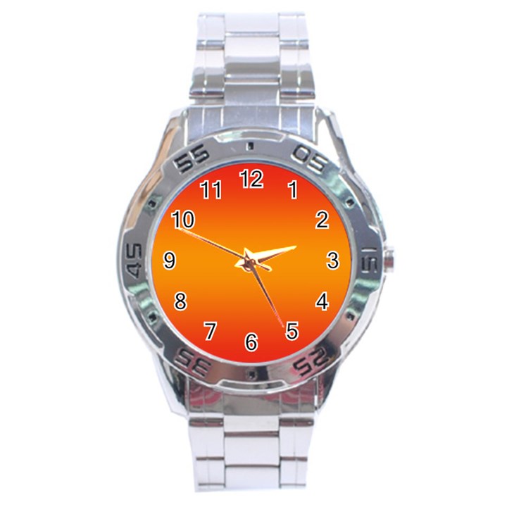 Red Orange Gradient Ombre Colored Stainless Steel Analogue Watch