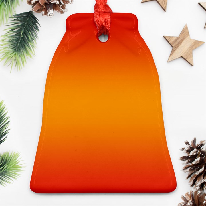 Red Orange Gradient Ombre Colored Bell Ornament (Two Sides)