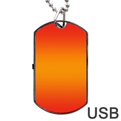 Red Orange Gradient Ombre Colored Dog Tag Usb Flash (two Sides) by SpinnyChairDesigns