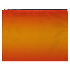 Red Orange Gradient Ombre Colored Cosmetic Bag (xxxl) by SpinnyChairDesigns