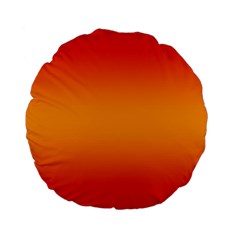 Red Orange Gradient Ombre Colored Standard 15  Premium Flano Round Cushions by SpinnyChairDesigns