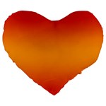 Red Orange Gradient Ombre Colored Large 19  Premium Flano Heart Shape Cushions Front