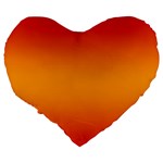 Red Orange Gradient Ombre Colored Large 19  Premium Flano Heart Shape Cushions Back