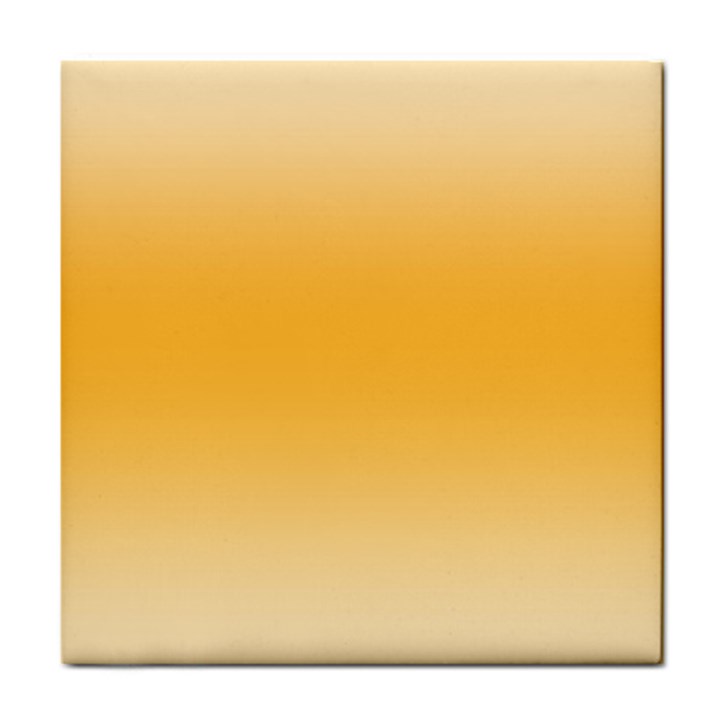 Saffron Yellow and Cream Gradient Ombre Color Tile Coaster