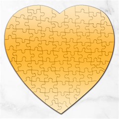 Saffron Yellow And Cream Gradient Ombre Color Jigsaw Puzzle (heart) by SpinnyChairDesigns