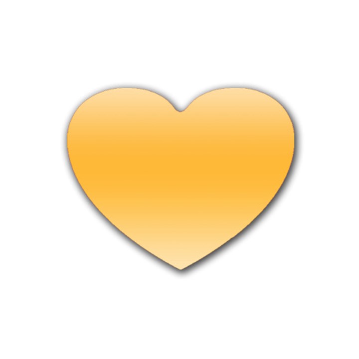 Saffron Yellow and Cream Gradient Ombre Color Rubber Coaster (Heart) 