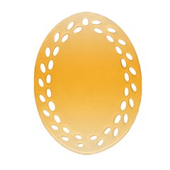 Saffron Yellow And Cream Gradient Ombre Color Ornament (oval Filigree) by SpinnyChairDesigns