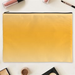 Saffron Yellow And Cream Gradient Ombre Color Cosmetic Bag (xxxl) by SpinnyChairDesigns