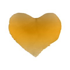 Saffron Yellow And Cream Gradient Ombre Color Standard 16  Premium Heart Shape Cushions by SpinnyChairDesigns