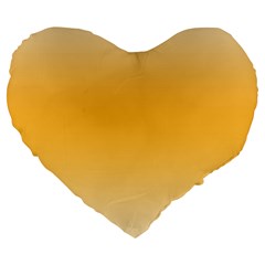 Saffron Yellow And Cream Gradient Ombre Color Large 19  Premium Flano Heart Shape Cushions by SpinnyChairDesigns