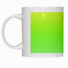 Lemon Yellow And Lime Green Gradient Ombre Color White Mugs by SpinnyChairDesigns