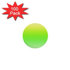 Lemon Yellow And Lime Green Gradient Ombre Color 1  Mini Buttons (100 Pack)  by SpinnyChairDesigns