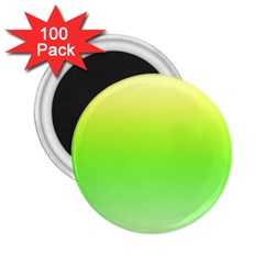 Lemon Yellow And Lime Green Gradient Ombre Color 2 25  Magnets (100 Pack)  by SpinnyChairDesigns