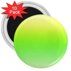 Lemon Yellow And Lime Green Gradient Ombre Color 3  Magnets (10 Pack)  by SpinnyChairDesigns