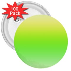 Lemon Yellow And Lime Green Gradient Ombre Color 3  Buttons (100 Pack)  by SpinnyChairDesigns