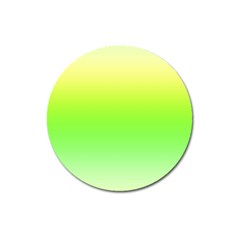 Lemon Yellow And Lime Green Gradient Ombre Color Magnet 3  (round) by SpinnyChairDesigns