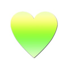 Lemon Yellow And Lime Green Gradient Ombre Color Heart Magnet