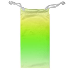 Lemon Yellow And Lime Green Gradient Ombre Color Jewelry Bag by SpinnyChairDesigns