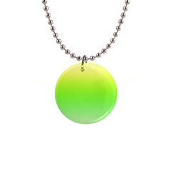 Lemon Yellow And Lime Green Gradient Ombre Color 1  Button Necklace by SpinnyChairDesigns