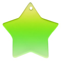 Lemon Yellow And Lime Green Gradient Ombre Color Star Ornament (two Sides) by SpinnyChairDesigns