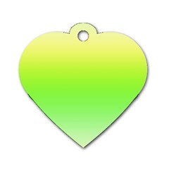 Lemon Yellow And Lime Green Gradient Ombre Color Dog Tag Heart (two Sides) by SpinnyChairDesigns