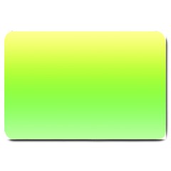 Lemon Yellow And Lime Green Gradient Ombre Color Large Doormat  by SpinnyChairDesigns