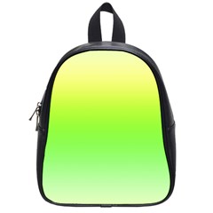 Lemon Yellow And Lime Green Gradient Ombre Color School Bag (small) by SpinnyChairDesigns