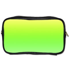 Lemon Yellow And Lime Green Gradient Ombre Color Toiletries Bag (two Sides) by SpinnyChairDesigns