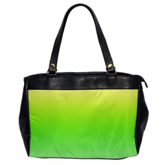 Lemon Yellow And Lime Green Gradient Ombre Color Oversize Office Handbag by SpinnyChairDesigns