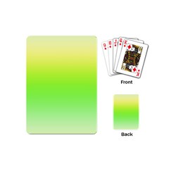 Lemon Yellow And Lime Green Gradient Ombre Color Playing Cards Single Design (mini) by SpinnyChairDesigns