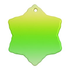 Lemon Yellow And Lime Green Gradient Ombre Color Ornament (snowflake) by SpinnyChairDesigns