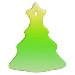 Lemon Yellow And Lime Green Gradient Ombre Color Christmas Tree Ornament (two Sides) by SpinnyChairDesigns