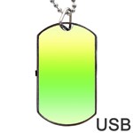 Lemon Yellow and Lime Green Gradient Ombre Color Dog Tag USB Flash (Two Sides) Front