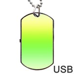 Lemon Yellow and Lime Green Gradient Ombre Color Dog Tag USB Flash (Two Sides) Back