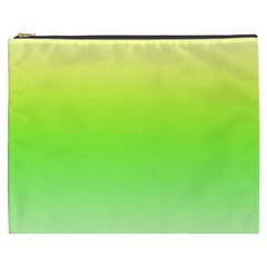 Lemon Yellow And Lime Green Gradient Ombre Color Cosmetic Bag (xxxl) by SpinnyChairDesigns