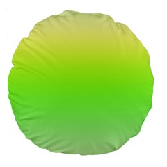 Lemon Yellow And Lime Green Gradient Ombre Color Large 18  Premium Round Cushions by SpinnyChairDesigns