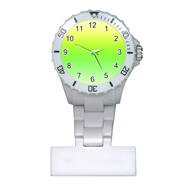 Lemon Yellow and Lime Green Gradient Ombre Color Plastic Nurses Watch