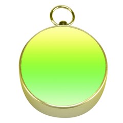 Lemon Yellow And Lime Green Gradient Ombre Color Gold Compasses by SpinnyChairDesigns