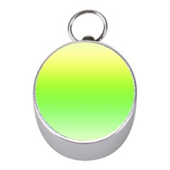 Lemon Yellow And Lime Green Gradient Ombre Color Mini Silver Compasses by SpinnyChairDesigns