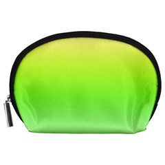 Lemon Yellow And Lime Green Gradient Ombre Color Accessory Pouch (large) by SpinnyChairDesigns