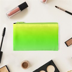 Lemon Yellow And Lime Green Gradient Ombre Color Cosmetic Bag (xs) by SpinnyChairDesigns