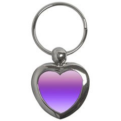 Plum And Violet Purple Gradient Ombre Color Key Chain (heart) by SpinnyChairDesigns