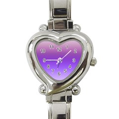 Plum And Violet Purple Gradient Ombre Color Heart Italian Charm Watch by SpinnyChairDesigns