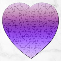 Plum And Violet Purple Gradient Ombre Color Jigsaw Puzzle (heart) by SpinnyChairDesigns